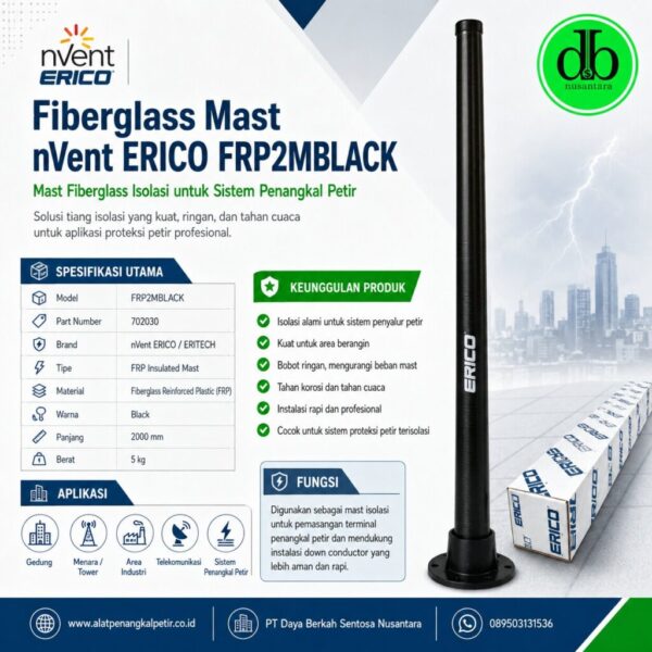 Fiberglass Mast nVent ERICO FRP2MBLACK: