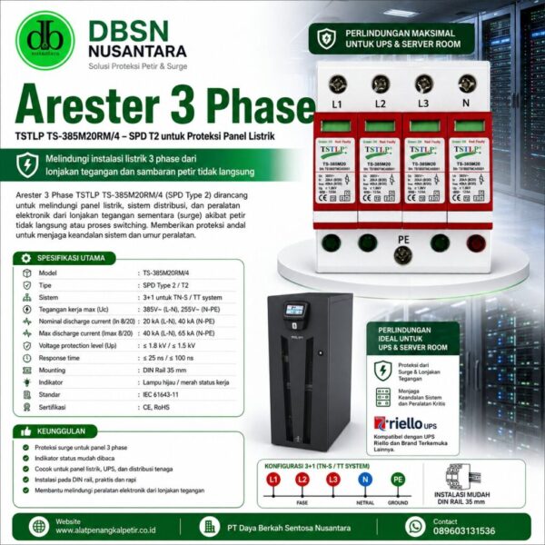 Surge Arrester Anti Petir 3 phase Untuk Power