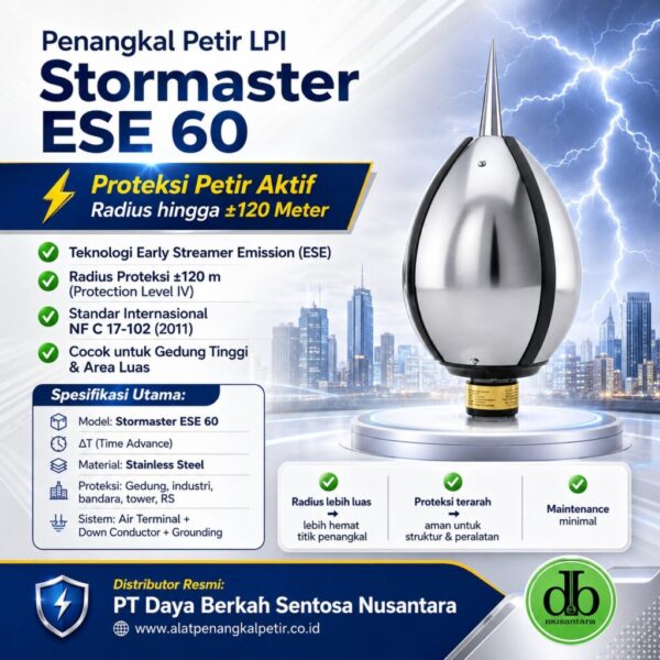 Penangkal Petir LPI Stormaster ESE 60 | Radius 120 Meter